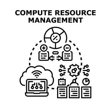 Compute resource management optimizing cloud infrastructure services イラスト素材