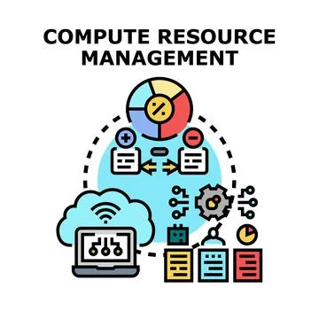 Compute resource management optimizing cloud infrastructure services Stock Illustration