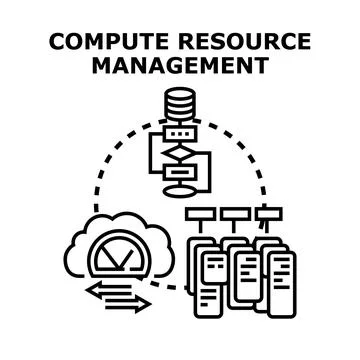 Compute resource management planning and optimization concept Stock Illustration