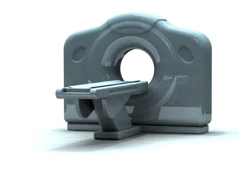 Computed axial tomography ct or cat scanner 3d render of a computed axial ... Stock Photos