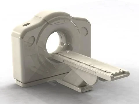 Computed axial tomography ct or cat scanner 3d render of a computed axial ... 写真素材