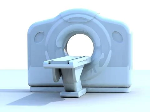 Computed axial tomography ct or cat scanner 3d render of a computed axial ... Foto stock