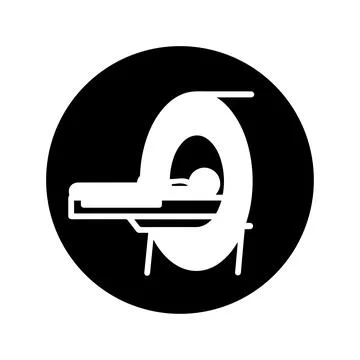 Computed Tomography icon, black vector graphics Stock Illustration