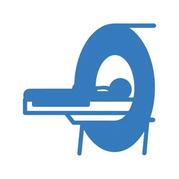 Computed Tomography icon, blue vector graphics Stock Illustration