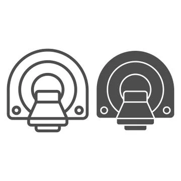 Computed tomography line and solid icon, Medical tests concept, MRI diagnostic イラスト素材