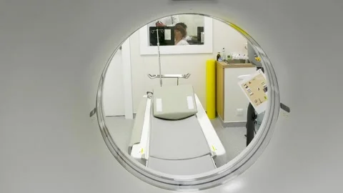 Computed tomography machine in a medical center Stock Footage 248913208