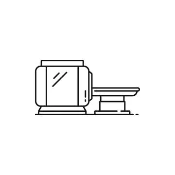 Computed tomography machine, MRI scan outline icon イラスト素材