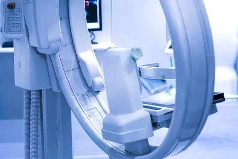 Computed tomography or computed axial tomography scan machine in hospital roo Stock Photos