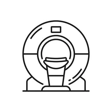 Computed tomography outline icon, medical machine イラスト素材