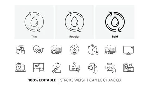 Computer, 24h service and Web system line icons. For web app, printing. Line Stock Illustration