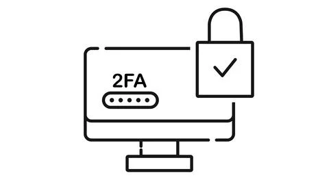 Computer 2FA authentication icon Illustrazione stock