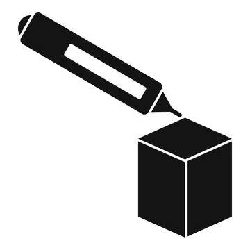 Computer 3d pen icon, simple style Stock-Illustration