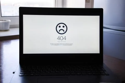 Computer 404 error failure concept. Business laptop or office notebook comput Foto stock