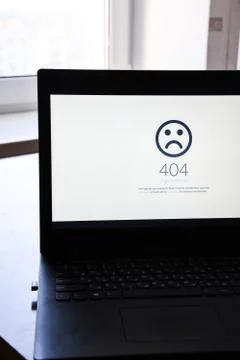 Computer 404 error failure concept. Business laptop or office notebook comput Stock Photos