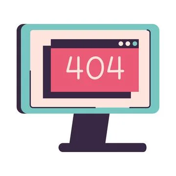 Computer with 404 error Illustrazione stock