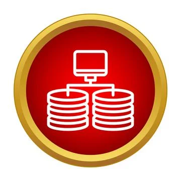 Computer accessing multiple database servers network icon Illustrazione stock