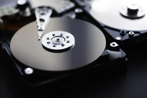 Computer accessories. The disassembled hard drive. Repair components PC. Brok Stock Photos