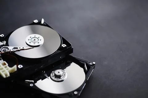 Computer accessories. The disassembled hard drive. Repair components PC. Brok Stock Photos