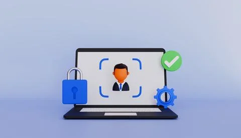 Computer with account login and password form page on screen Illustrazione stock