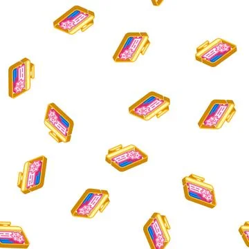 Computer accounting isometric icon seamless pattern イラスト素材