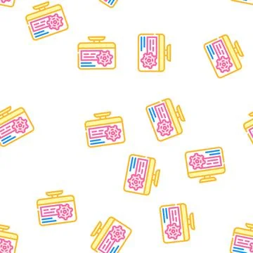Computer accounting vector seamless pattern Stock Illustration