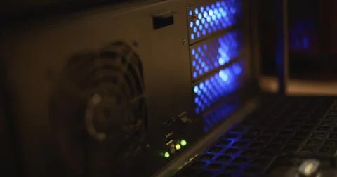 Computer actively processing big amounts of data 스톡 사진