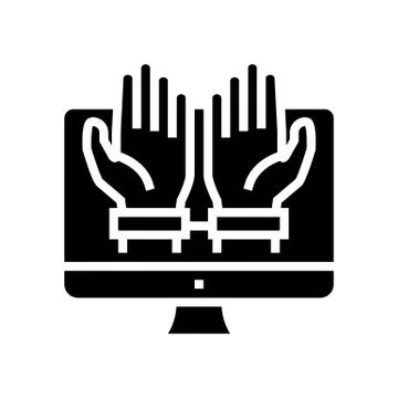 Computer addiction glyph icon vector illustration Stock-Illustration