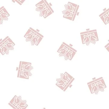 Computer addiction glyph seamless pattern Stock Illustration