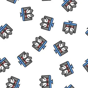Computer addiction vector seamless pattern Stock Illustration