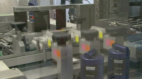 Computer adds manual to product op production line Stock Footage 645671