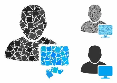 Computer administrator Composition Icon of Bumpy Parts Stock Illustration