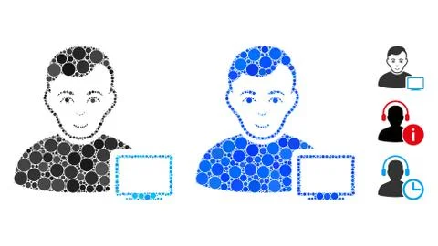 Computer Administrator Composition Icon of Circle Dots Stock-Illustration