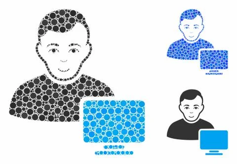 Computer administrator Composition Icon of Circles 스톡 일러스트