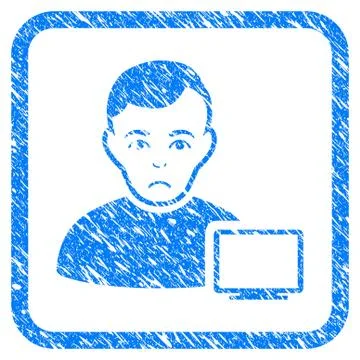 Computer Administrator Framed Stamp Stock Illustration