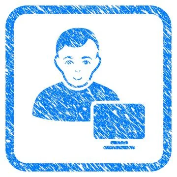 Computer Administrator Framed Stamp Stock Illustration