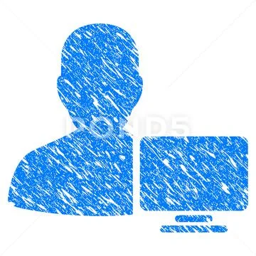 Computer Administrator Grunge Icon 스톡 일러스트