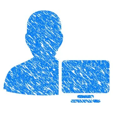 Computer Administrator Grunge Icon Stock Illustration