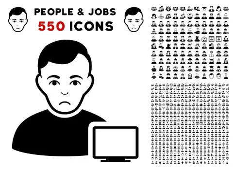 Computer Administrator Icon with Bonus Stock Illustration