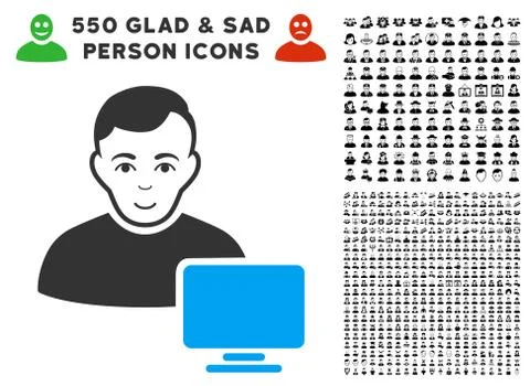 Computer Administrator Icon with Bonus Stock Illustration