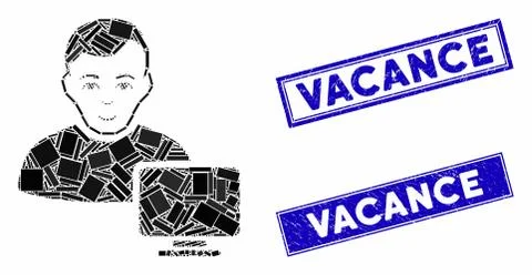 Computer Administrator Mosaic and Scratched Rectangle Watermarks Stock Illustration