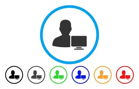 Computer Administrator Rounded Icon Stock-Illustration