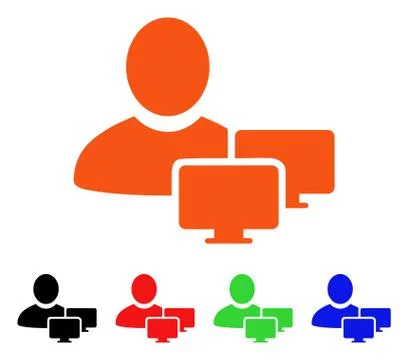 Computer Administrator Vector Icon Stock Illustration