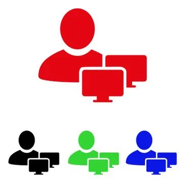 Computer Administrator Vector Icon 스톡 일러스트
