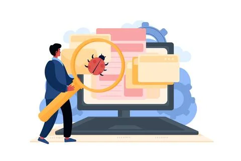 Computer Adware Attack Illustrazione stock