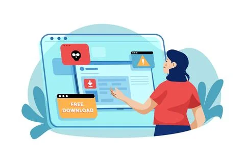 Computer Adware Attack Stock Illustration