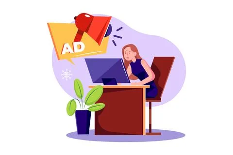 Computer Adware Attack Stock Illustration
