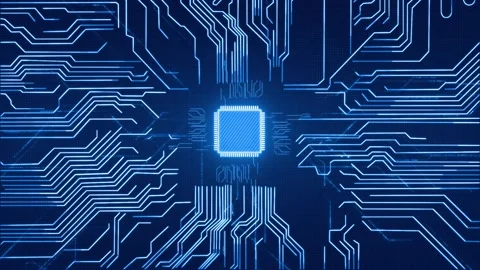 Computer AI chip CPU circuit board Видео 145266869