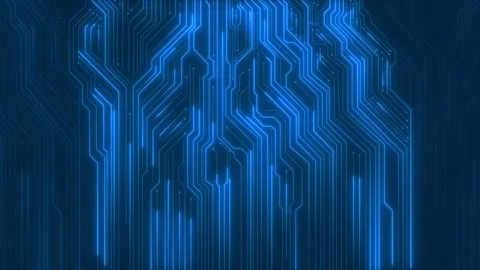 Computer AI chip CPU circuit board Futuristic motherboard circuit graphic 4K Stock Footage 246952928