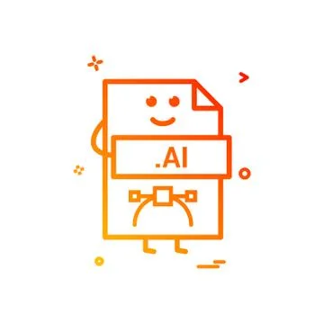 Computer ai file format type icon vector design 스톡 일러스트