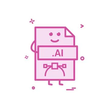 Computer ai file format type icon vector design Stockillustratie